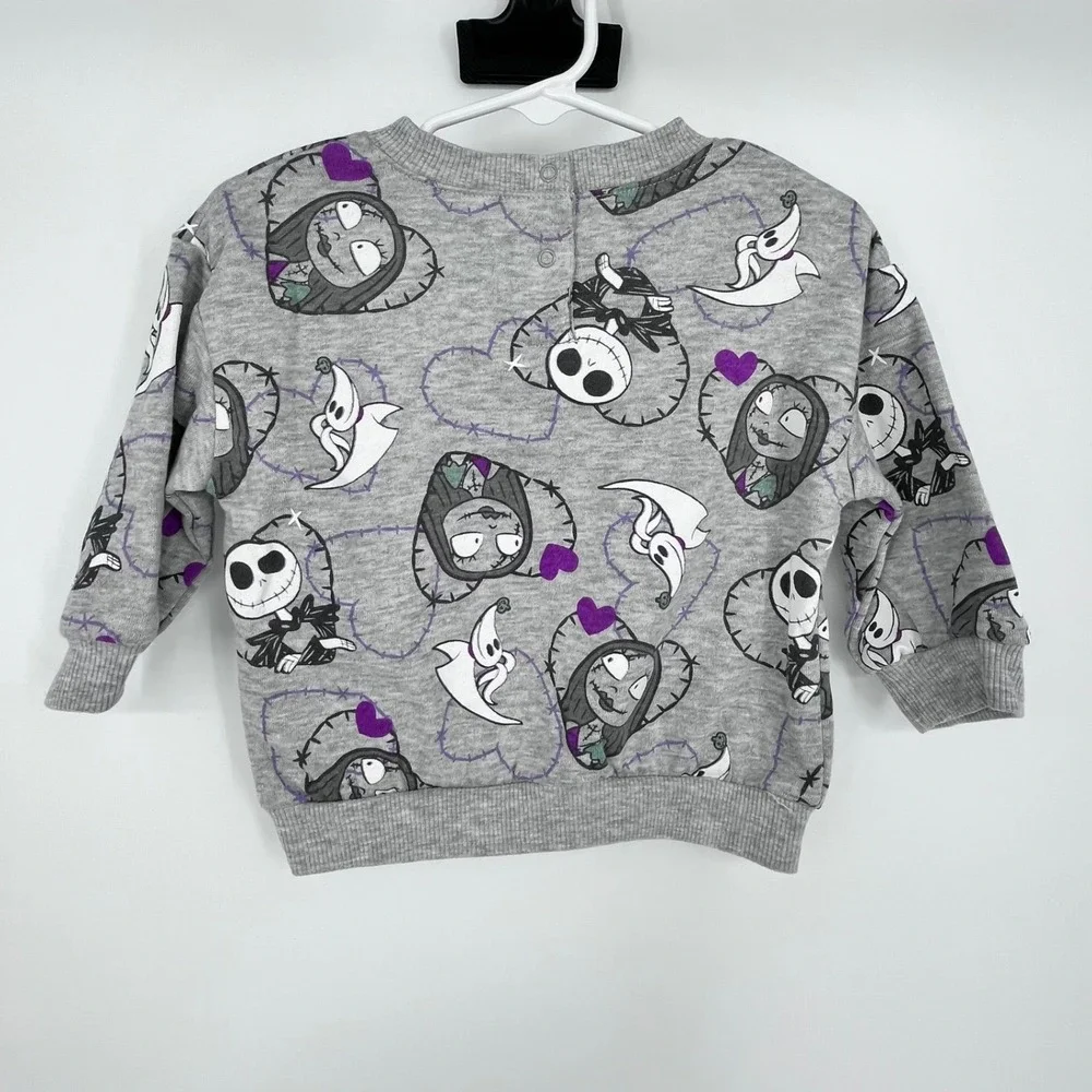 Disney Baby Nightmare Before Christmas Outfit Set Girls 12M Gray‎ Jack Sally NEW